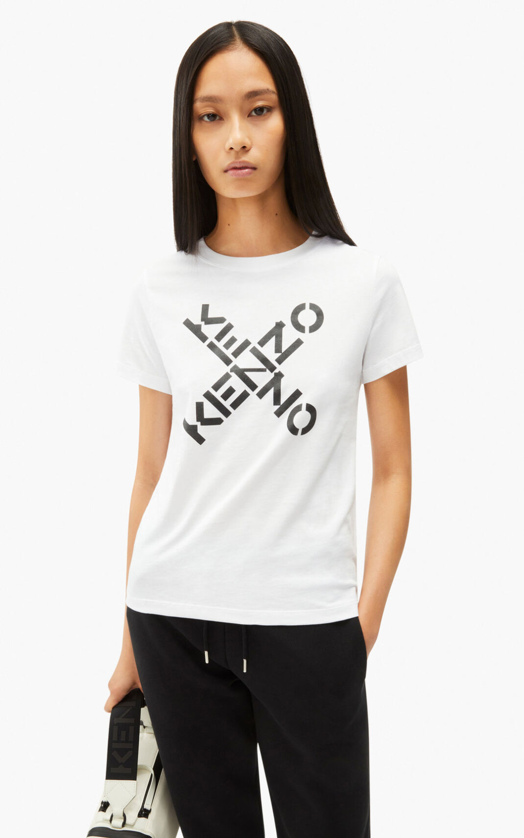 T Shirt Kenzo Femme Sport Big X Blanche YNOJE-0153